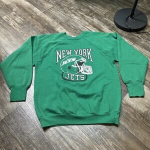 Vintage 80s 90s New York Jets NFL Crewneck Sweatshirt Logo 7 Mens Size XL